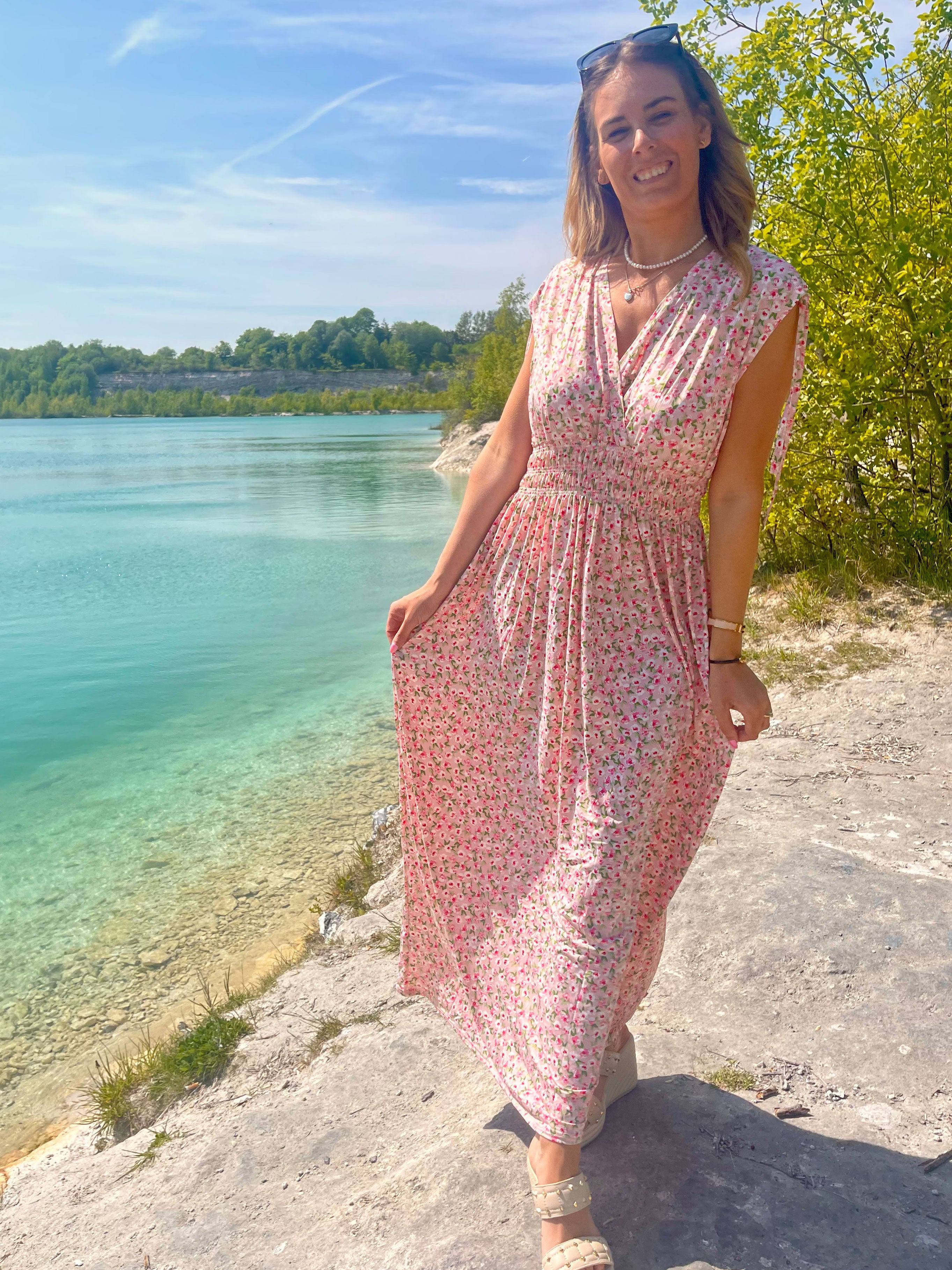 Pams Sleeveless - Lang kjole i elastisk stof